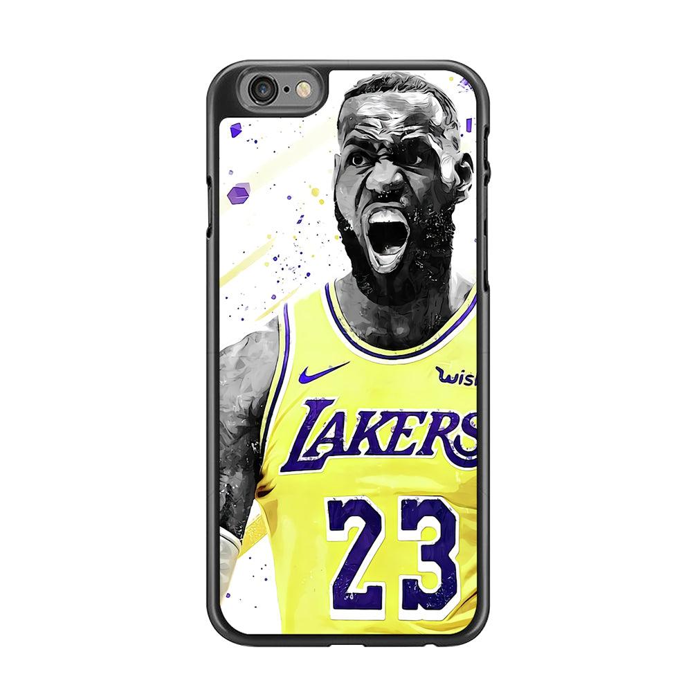 NBA Lebron James Los Angeles iPhone 6 | 6s Case-Rubber / Black (2D Case)-Xtracase