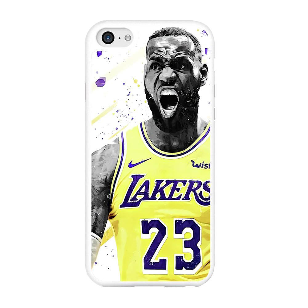 NBA Lebron James Los Angeles iPhone 6 | 6s Case-Rubber / White (2D Case)-Xtracase