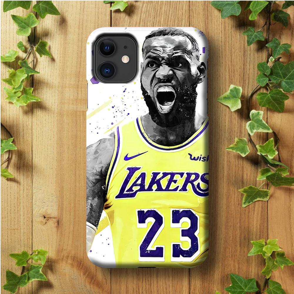 NBA Lebron James Los Angeles iPhone 11 Case-Plastic / Full Wrap (3D Case)-Xtracase