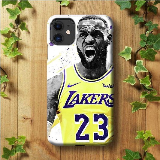 NBA Lebron James Los Angeles iPhone 11 Case-Plastic / Full Wrap (3D Case)-Xtracase