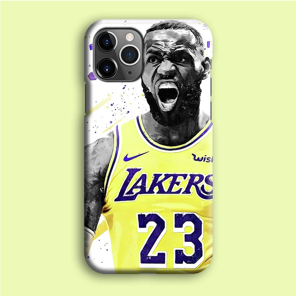 NBA Lebron James Los Angeles iPhone 12 Pro Case-Plastic / Full Wrap (3D Case)-Xtracase