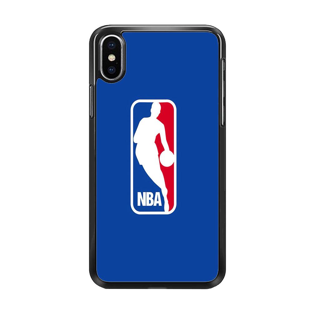 NBA Logo iPhone Xs Max Case-Rubber / Black (2D Case)-Xtracase