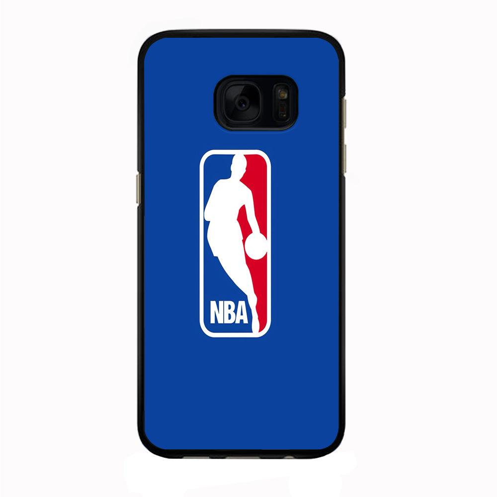 NBA Logo Samsung Galaxy S7 Edge Case-Rubber / Black (2D Case)-Xtracase