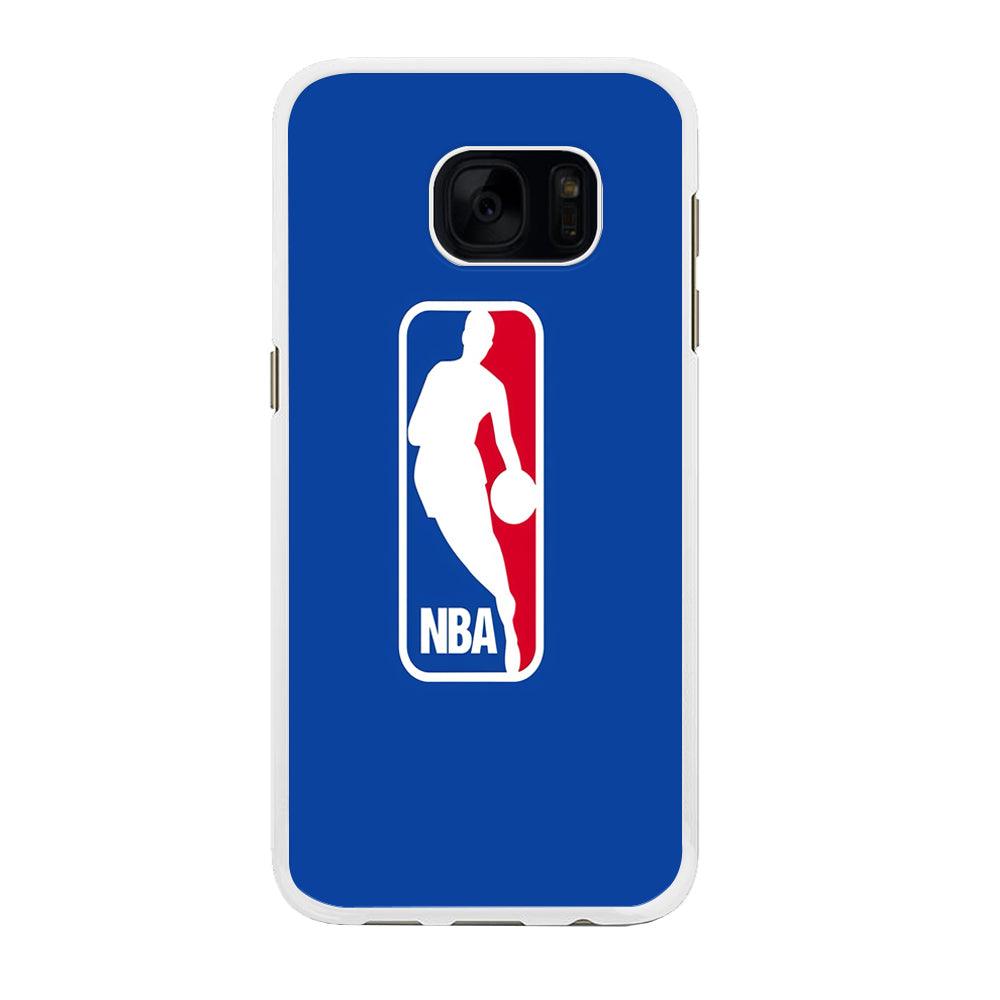 NBA Logo Samsung Galaxy S7 Edge Case-Rubber / White (2D Case)-Xtracase