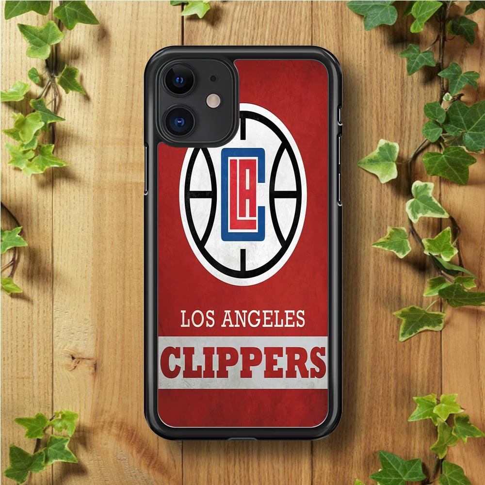NBA Los Angeles Clippers Basketball 001 iPhone 11 Case-Rubber / Black (2D Case)-Xtracase