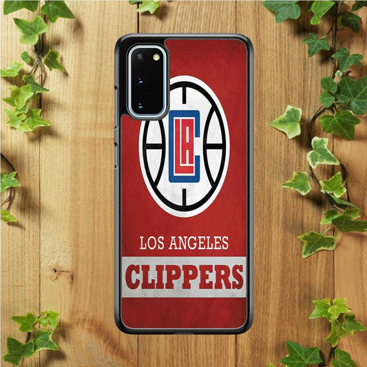 NBA Los Angeles Clippers Basketball 001 Samsung Galaxy S20 Case-Rubber / White (2D Case)-Xtracase
