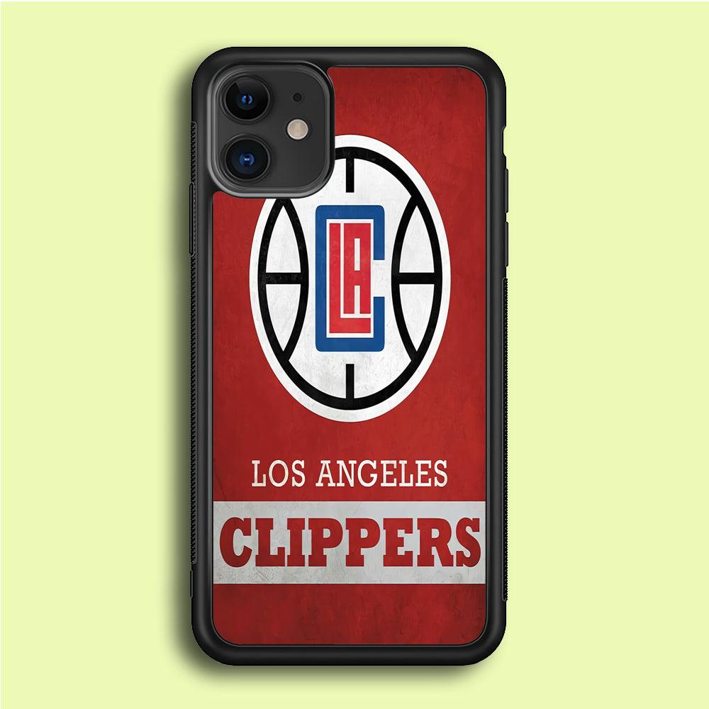 NBA Los Angeles Clippers Basketball 001 iPhone 12 Case-Rubber / Black (2D Case)-Xtracase