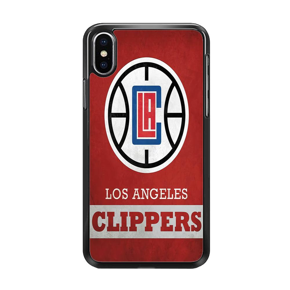 NBA Los Angeles Clippers Basketball 001 iPhone X Case-Rubber / Black (2D Case)-Xtracase