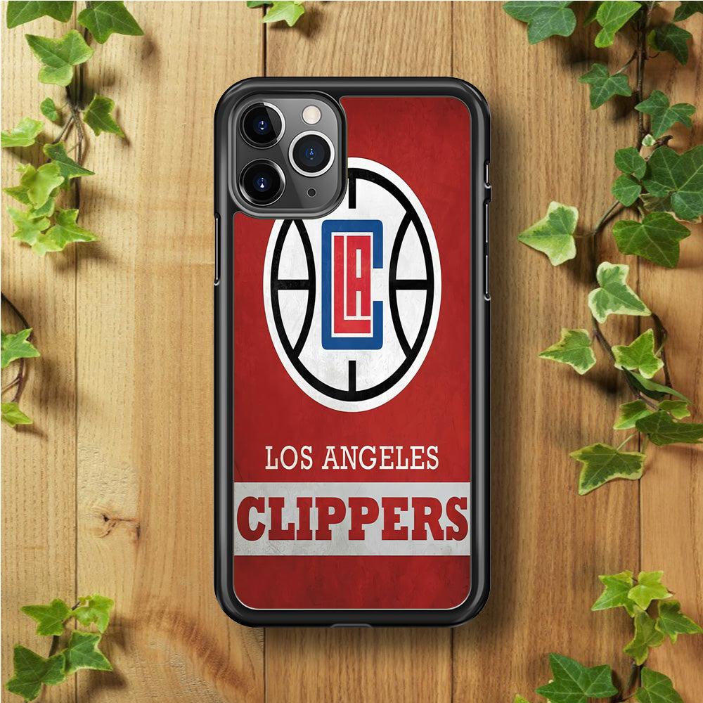 NBA Los Angeles Clippers Basketball 001 iPhone 11 Pro Max Case-Rubber / Black (2D Case)-Xtracase
