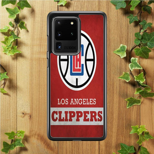 NBA Los Angeles Clippers Basketball 001 Samsung Galaxy S20 Ultra Case-Rubber / Black (2D Case)-Xtracase