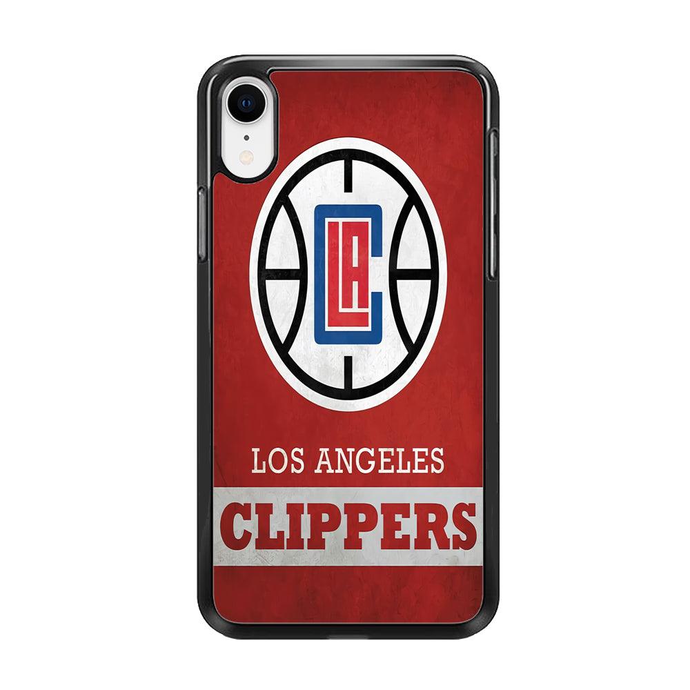 NBA Los Angeles Clippers Basketball 001 iPhone XR Case-Rubber / Black (2D Case)-Xtracase