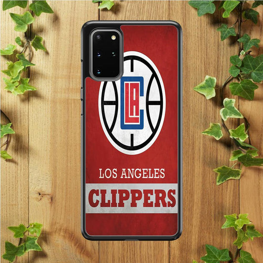 NBA Los Angeles Clippers Basketball 001 Samsung Galaxy S20 Plus Case-Rubber / White (2D Case)-Xtracase
