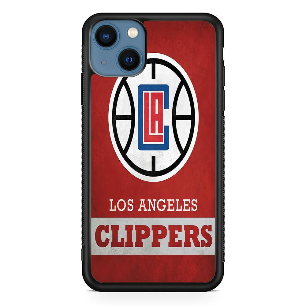 NBA Los Angeles Clippers Basketball 001 iPhone 13 Case-Rubber / Black (2D Case)-Xtracase