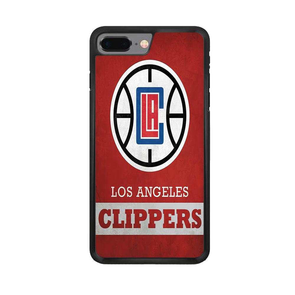 NBA Los Angeles Clippers Basketball 001 iPhone 8 Plus Case-Rubber / Black (2D Case)-Xtracase