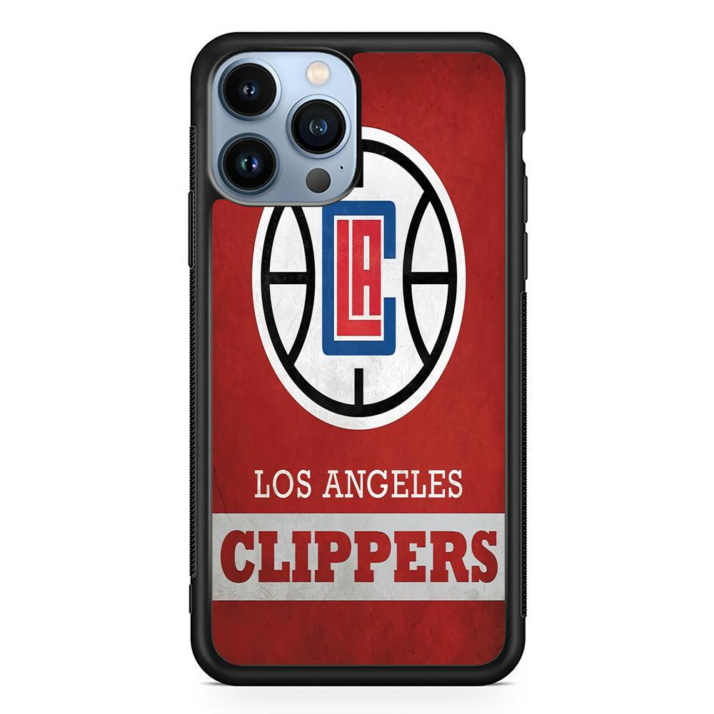 NBA Los Angeles Clippers Basketball 001 iPhone 13 Pro Max Case-Rubber / Black (2D Case)-Xtracase