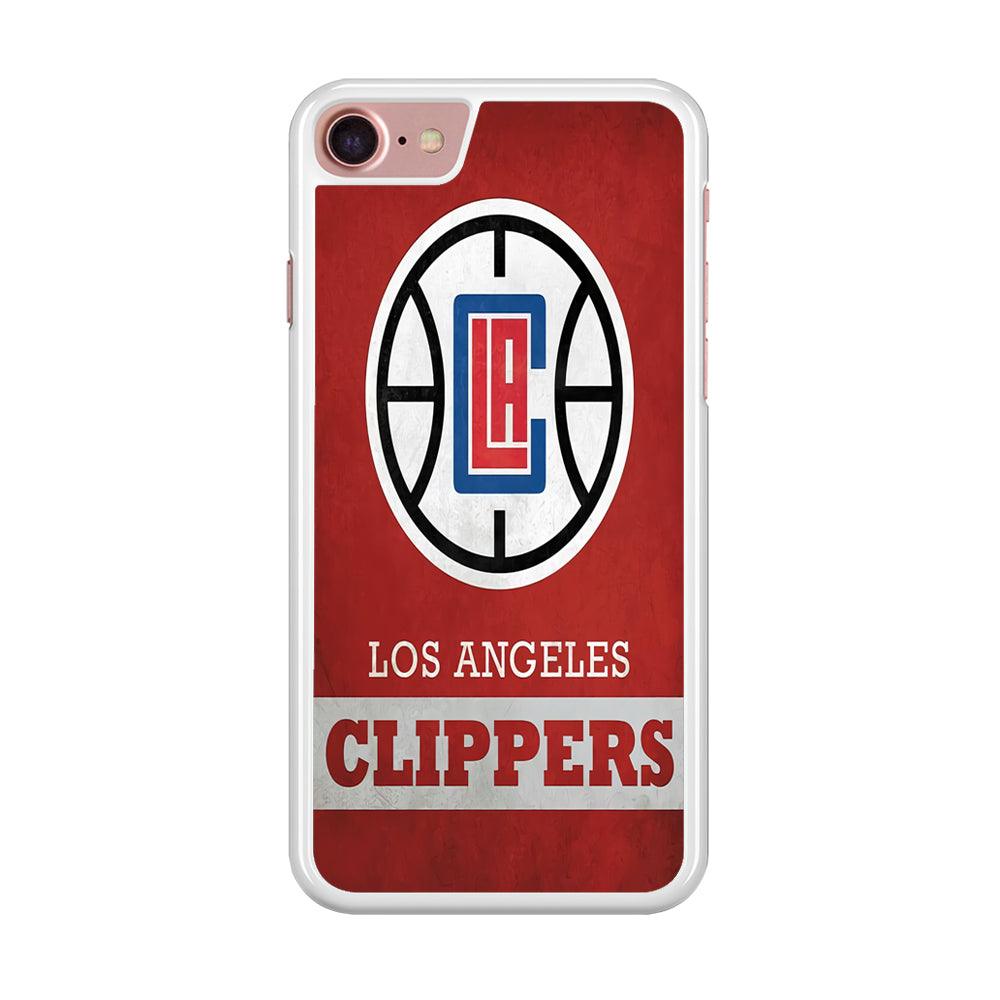NBA Los Angeles Clippers Basketball 001 iPhone 8 Case-Rubber / White (2D Case)-Xtracase