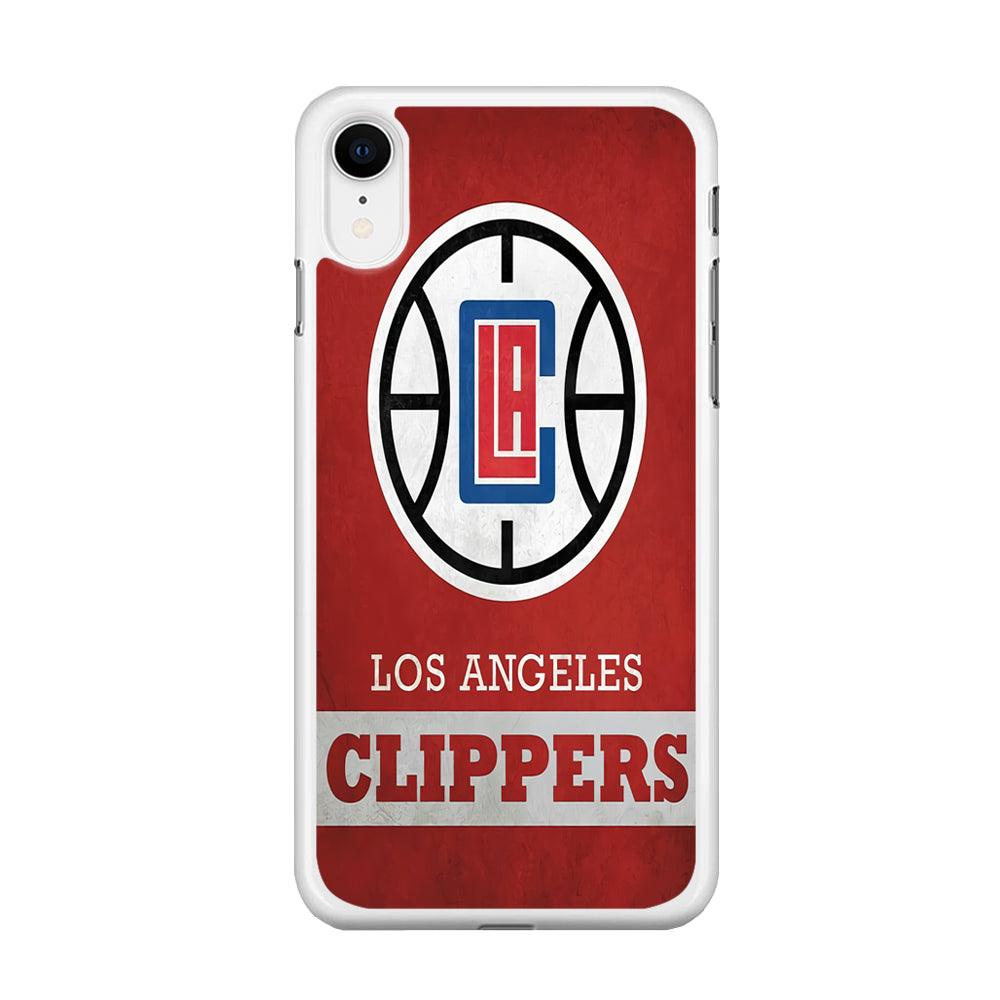 NBA Los Angeles Clippers Basketball 001 iPhone XR Case-Rubber / White (2D Case)-Xtracase