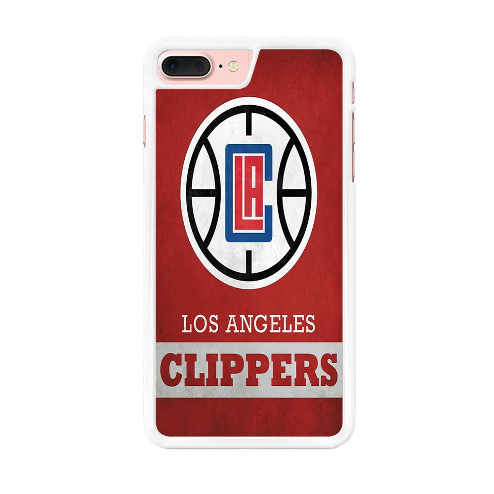 NBA Los Angeles Clippers Basketball 001 iPhone 8 Plus Case-Rubber / White (2D Case)-Xtracase