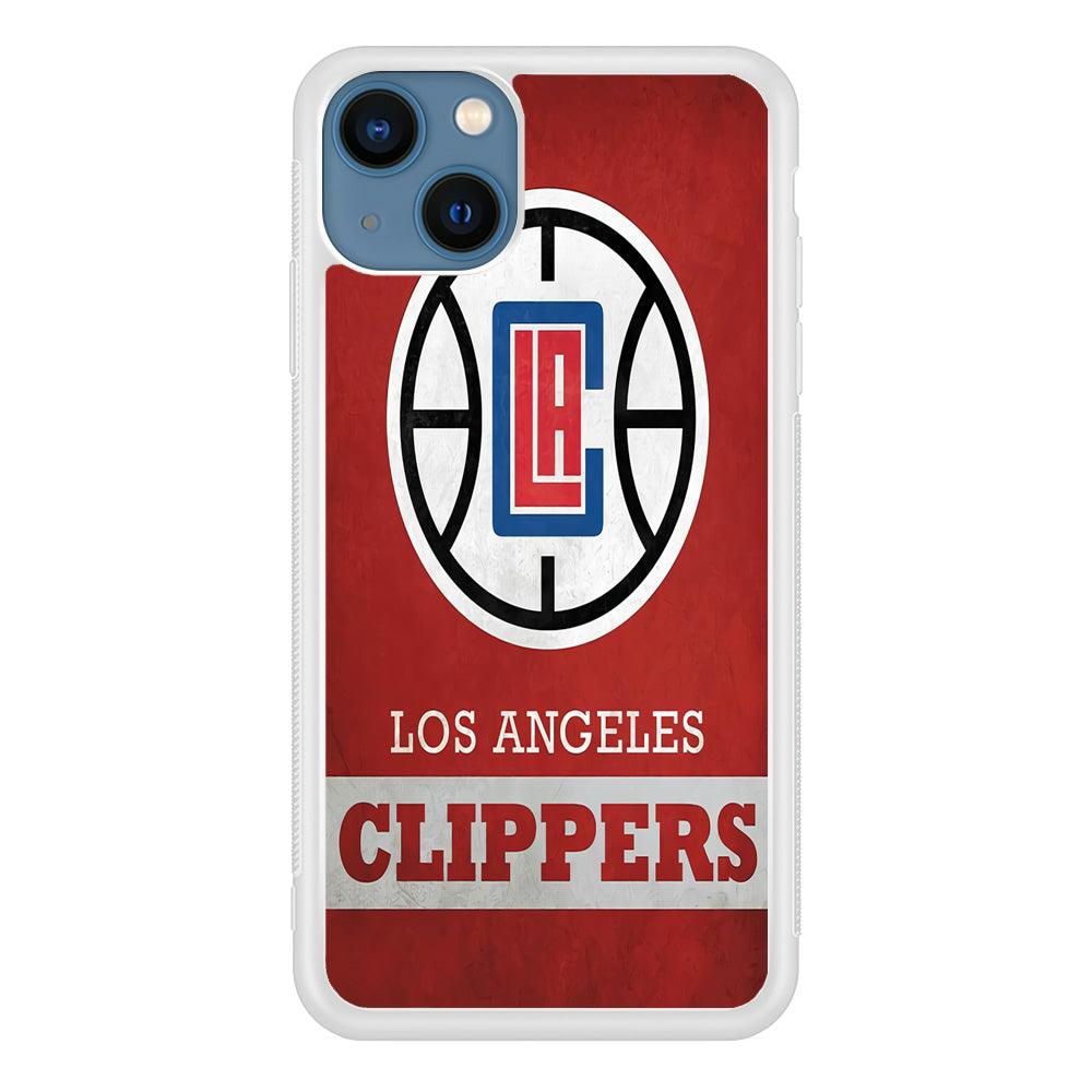 NBA Los Angeles Clippers Basketball 001 iPhone 13 Case-Rubber / White (2D Case)-Xtracase