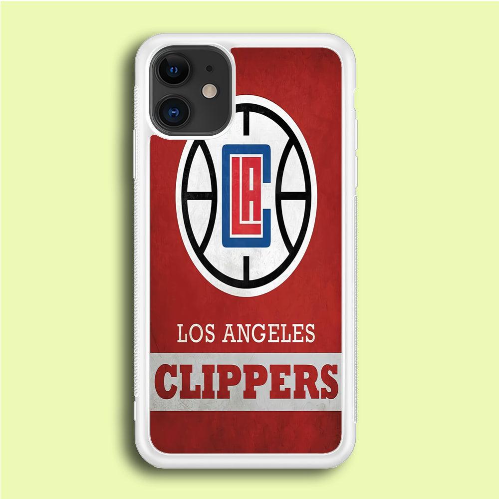 NBA Los Angeles Clippers Basketball 001 iPhone 12 Case-Rubber / White (2D Case)-Xtracase