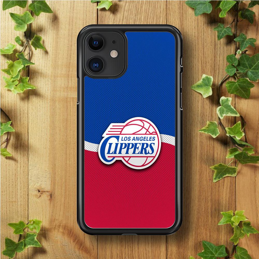 NBA Los Angeles Clippers Basketball 002 iPhone 11 Case-Rubber / Black (2D Case)-Xtracase