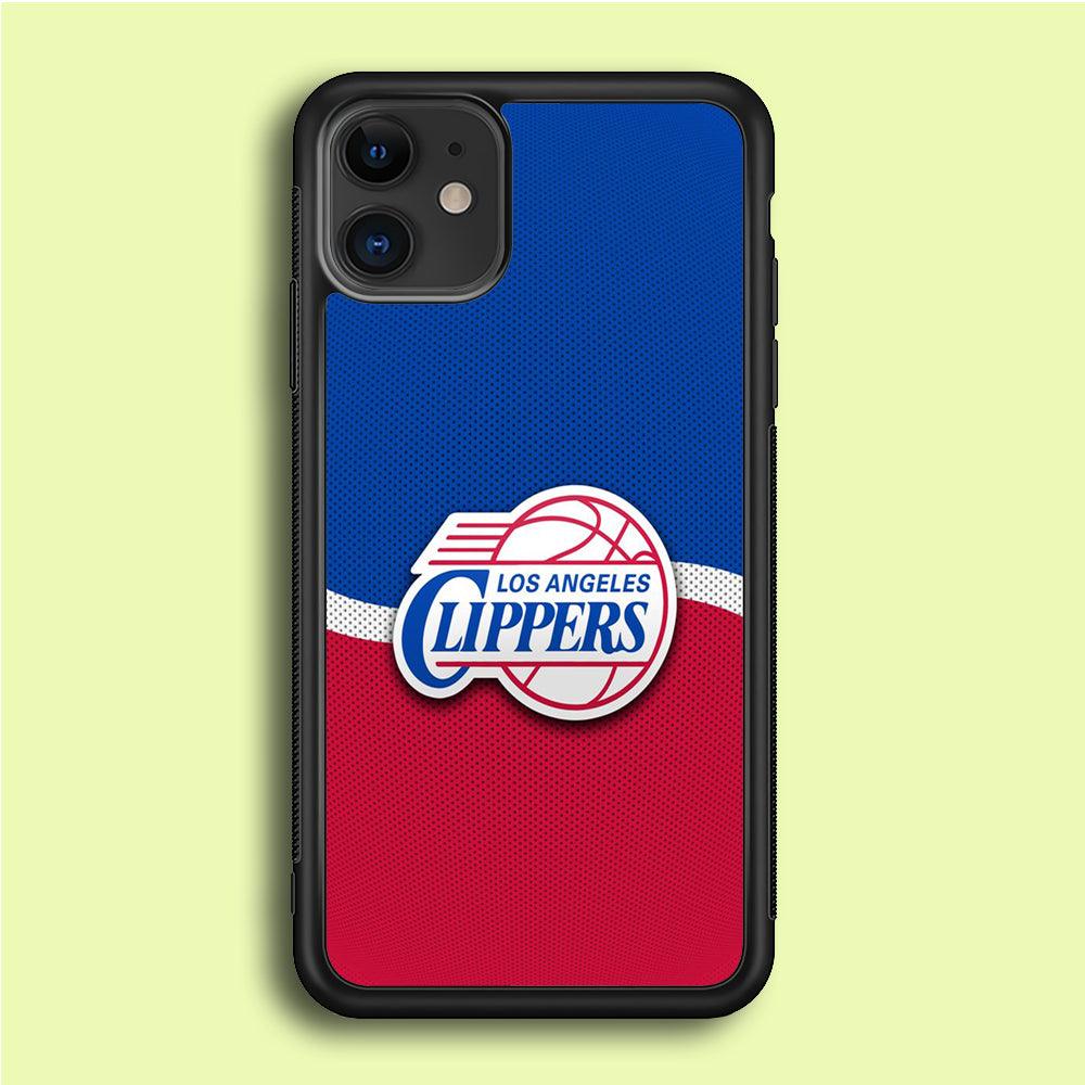 NBA Los Angeles Clippers Basketball 002 iPhone 12 Mini Case-Rubber / Black (2D Case)-Xtracase