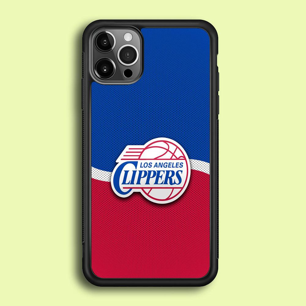 NBA Los Angeles Clippers Basketball 002 iPhone 12 Pro Max Case-Rubber / Black (2D Case)-Xtracase