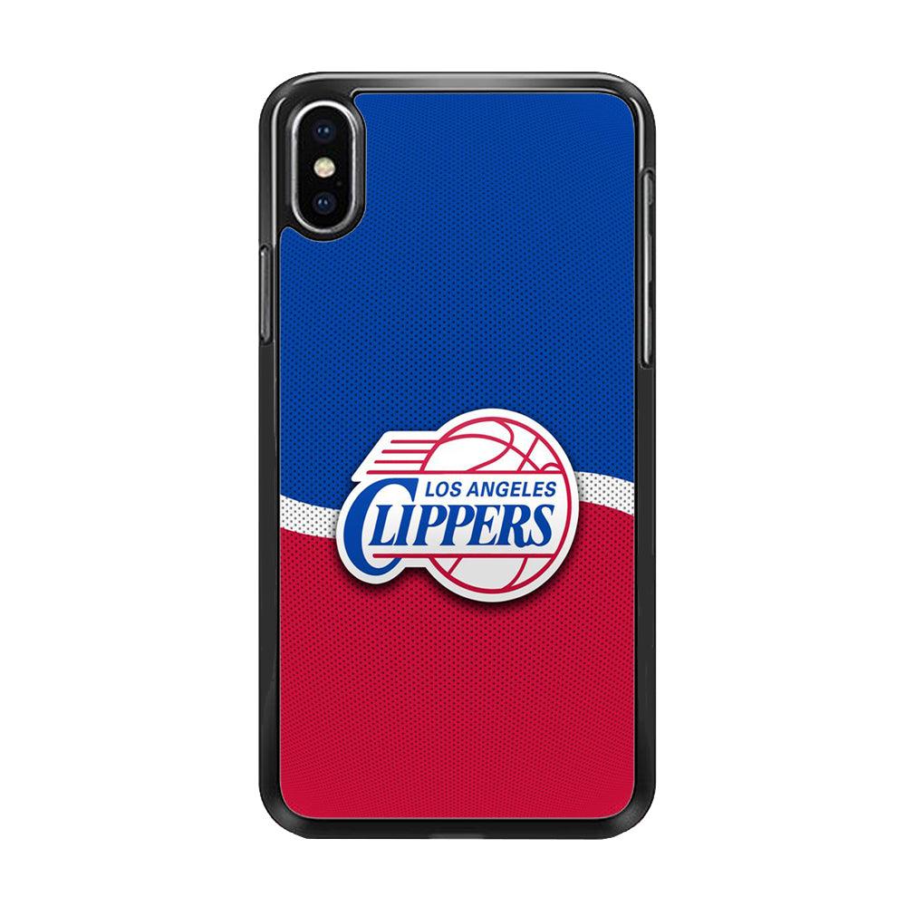 NBA Los Angeles Clippers Basketball 002 iPhone X Case-Rubber / Black (2D Case)-Xtracase