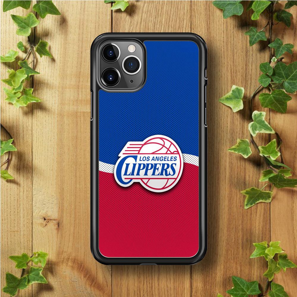 NBA Los Angeles Clippers Basketball 002 iPhone 11 Pro Case-Rubber / Black (2D Case)-Xtracase