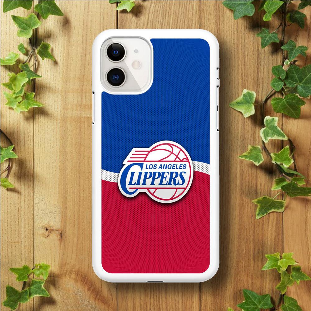 NBA Los Angeles Clippers Basketball 002 iPhone 11 Case-Rubber / White (2D Case)-Xtracase