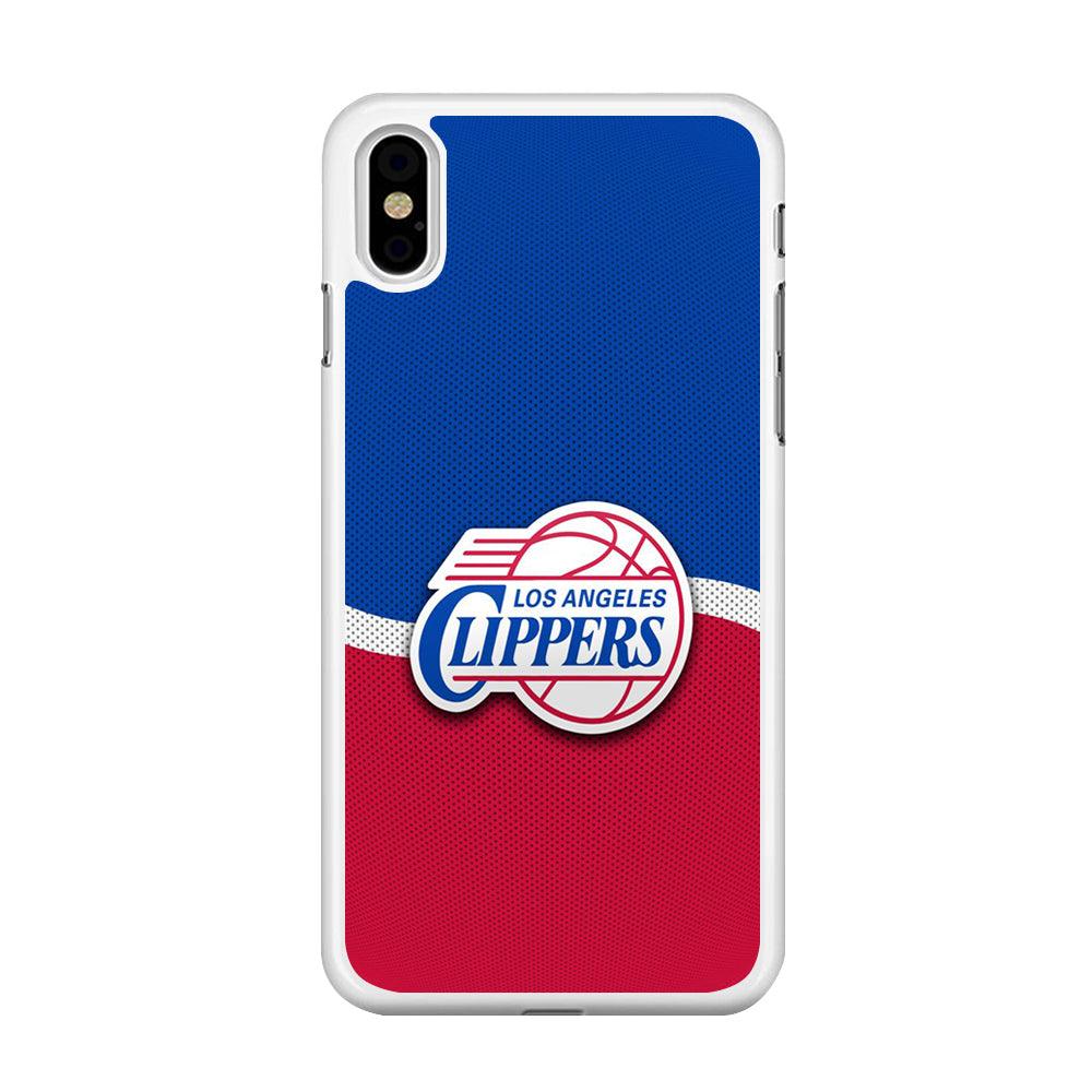 NBA Los Angeles Clippers Basketball 002 iPhone Xs Max Case-Rubber / White (2D Case)-Xtracase