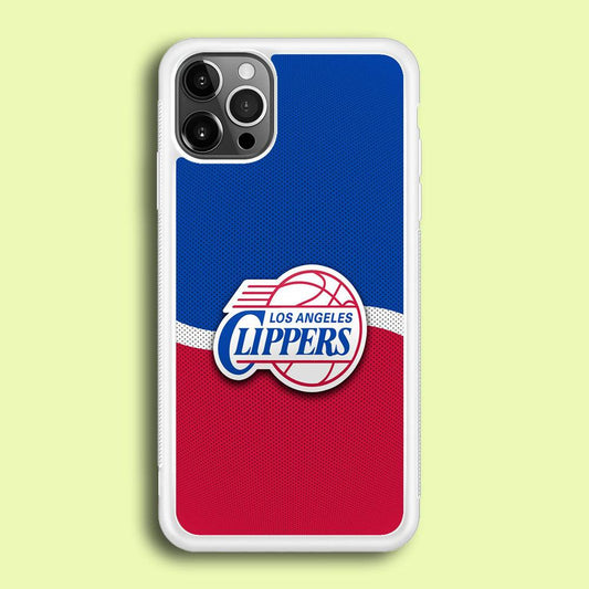 NBA Los Angeles Clippers Basketball 002 iPhone 12 Pro Case-Rubber / White (2D Case)-Xtracase