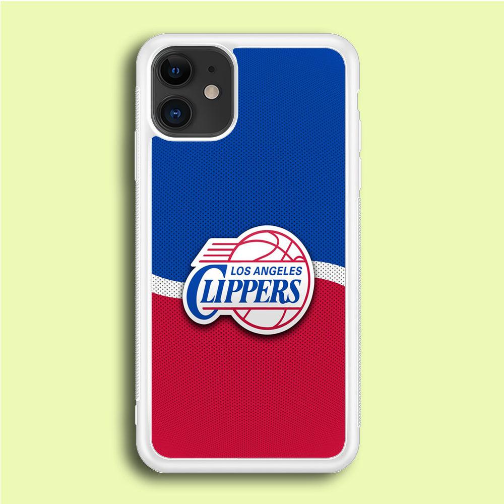 NBA Los Angeles Clippers Basketball 002 iPhone 12 Case-Rubber / White (2D Case)-Xtracase