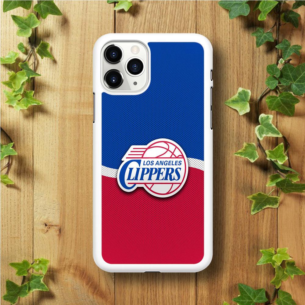 NBA Los Angeles Clippers Basketball 002 iPhone 11 Pro Case-Rubber / White (2D Case)-Xtracase