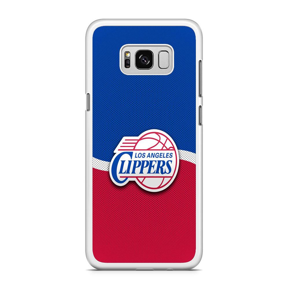 NBA Los Angeles Clippers Basketball 002 Samsung Galaxy S8 Case-Rubber / White (2D Case)-Xtracase