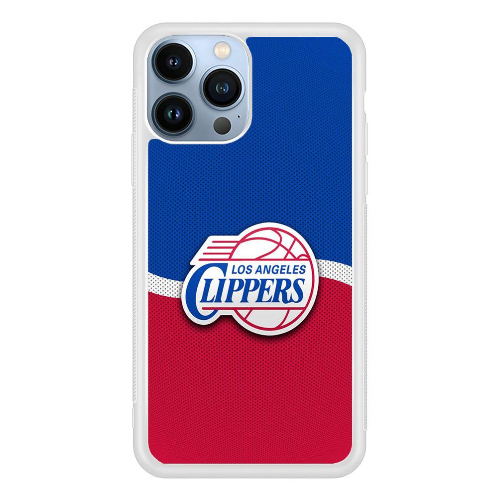 NBA Los Angeles Clippers Basketball 002 iPhone 13 Pro Case-Rubber / White (2D Case)-Xtracase