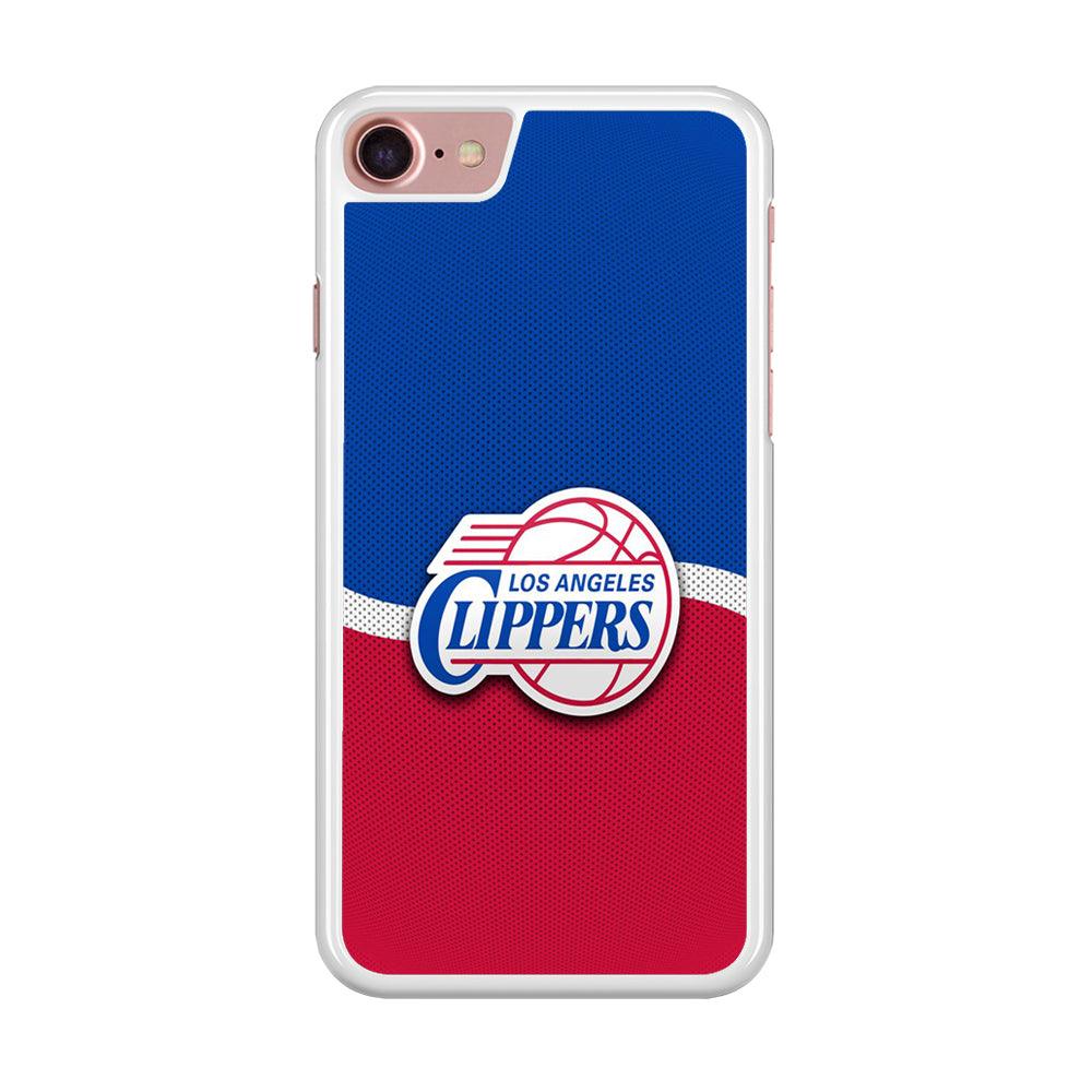 NBA Los Angeles Clippers Basketball 002 iPhone SE 2020 Case-Rubber / White (2D Case)-Xtracase