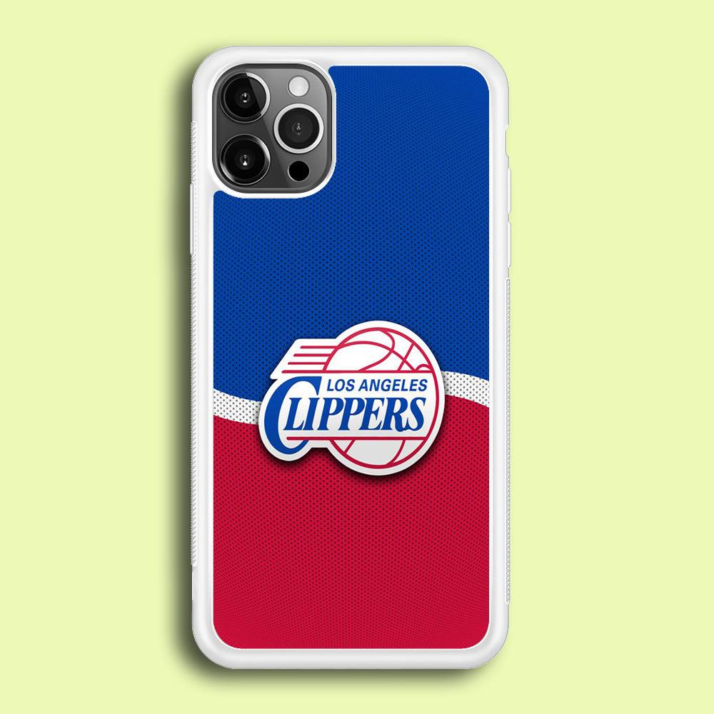 NBA Los Angeles Clippers Basketball 002 iPhone 12 Pro Max Case-Rubber / White (2D Case)-Xtracase