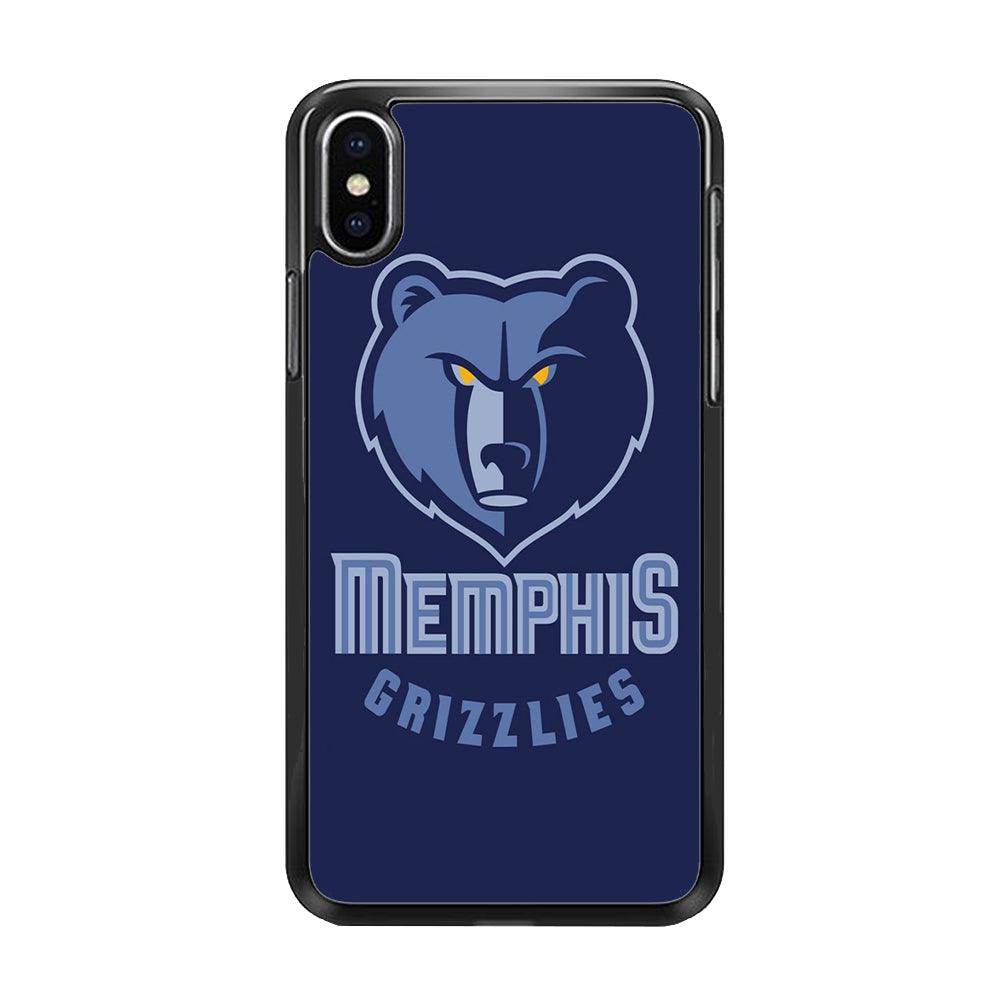 NBA Memphis Grizzlies Basketball 001 iPhone Xs Case-Rubber / Black (2D Case)-Xtracase
