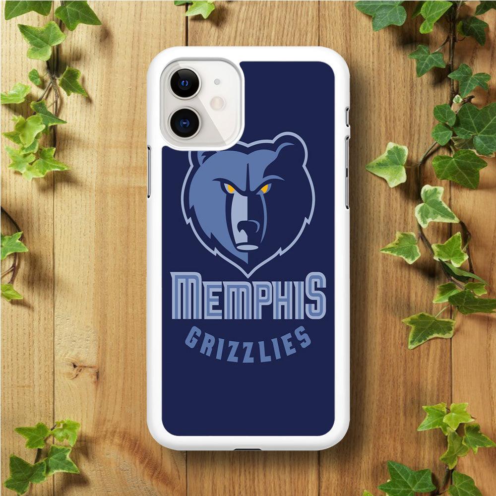 NBA Memphis Grizzlies Basketball 001 iPhone 11 Case-Rubber / White (2D Case)-Xtracase