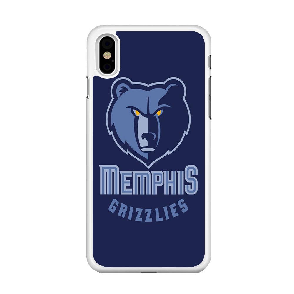 NBA Memphis Grizzlies Basketball 001 iPhone X Case-Rubber / White (2D Case)-Xtracase