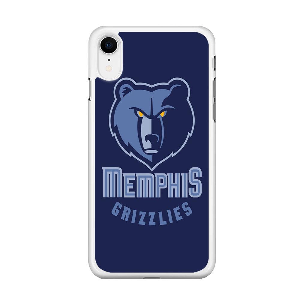 NBA Memphis Grizzlies Basketball 001 iPhone XR Case-Rubber / White (2D Case)-Xtracase