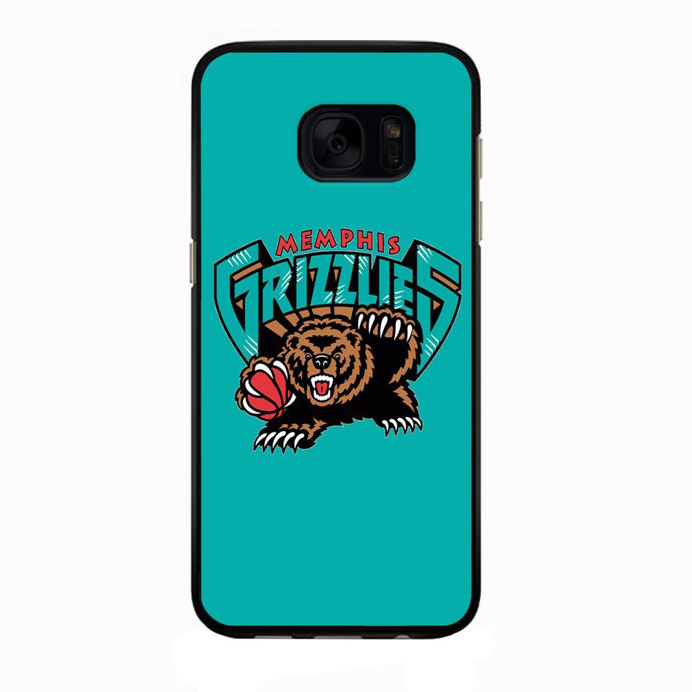 NBA Memphis Grizzlies Basketball 002 Samsung Galaxy S7 Edge Case-Rubber / Black (2D Case)-Xtracase