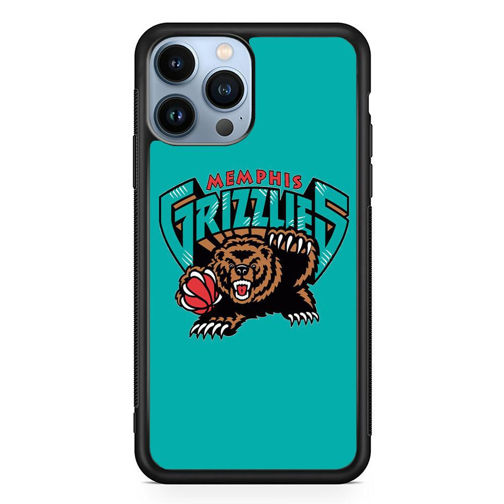 NBA Memphis Grizzlies Basketball 002 iPhone 13 Pro Case-Rubber / Black (2D Case)-Xtracase