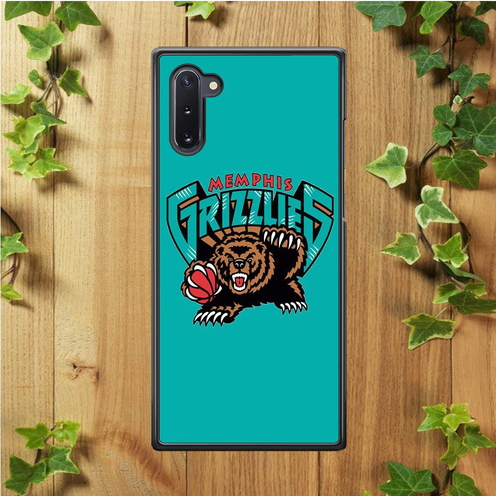 NBA Memphis Grizzlies Basketball 002 Samsung Galaxy Note 10 Case-Rubber / White (2D Case)-Xtracase
