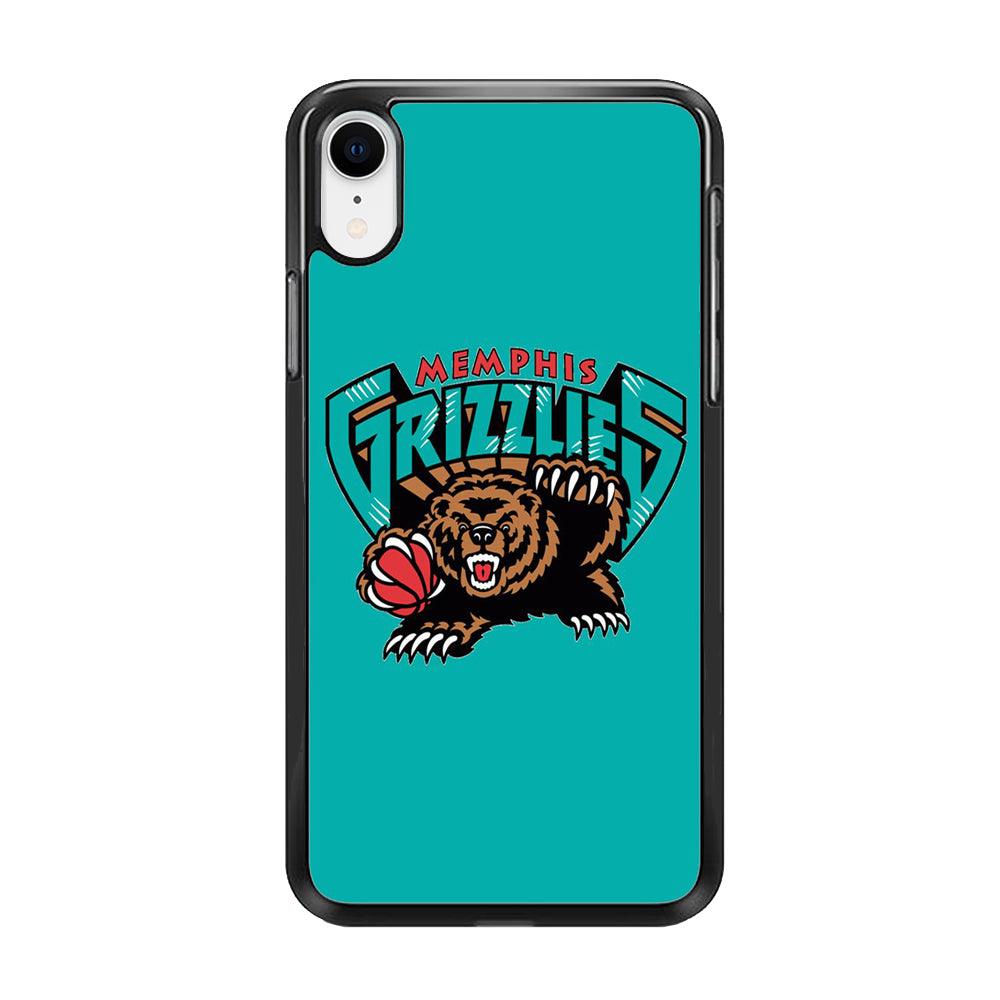 NBA Memphis Grizzlies Basketball 002 iPhone XR Case-Rubber / Black (2D Case)-Xtracase
