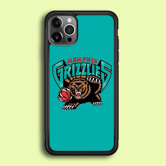 NBA Memphis Grizzlies Basketball 002 iPhone 12 Pro Case-Rubber / Black (2D Case)-Xtracase