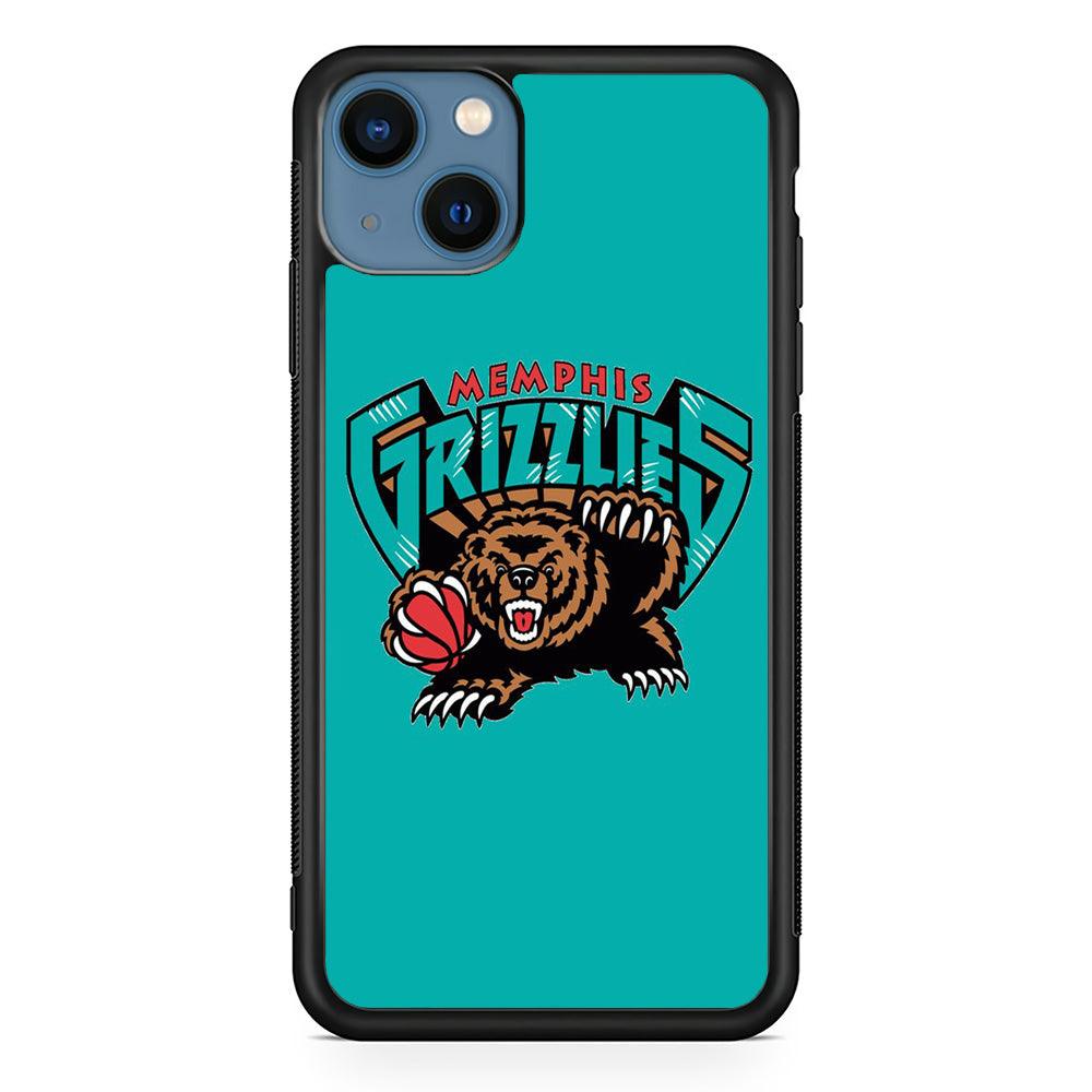 NBA Memphis Grizzlies Basketball 002 iPhone 13 Mini Case-Rubber / Black (2D Case)-Xtracase
