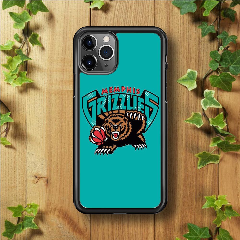NBA Memphis Grizzlies Basketball 002 iPhone 11 Pro Max Case-Rubber / Black (2D Case)-Xtracase