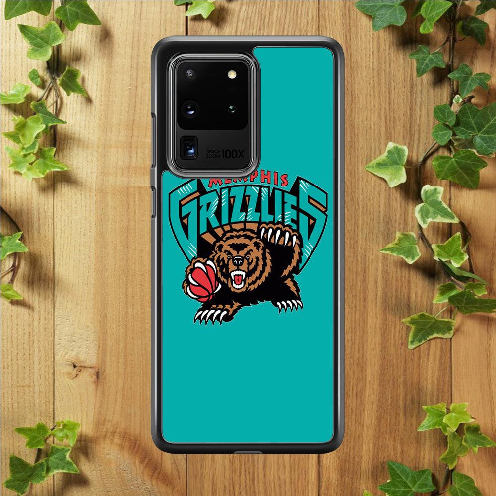 NBA Memphis Grizzlies Basketball 002 Samsung Galaxy S20 Ultra Case-Rubber / White (2D Case)-Xtracase